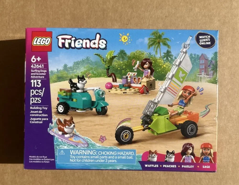 LEGO Friends Surfing Corgi Dogs and Scooter Adventure 42641 Building Toy Set NEW